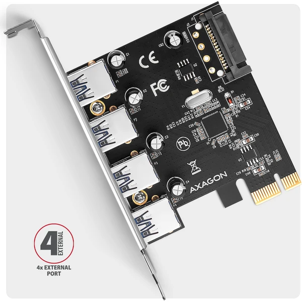 AXAGON PCEU-430RS Pcle řadič 4x USB 3.2 Gen 1 - Řadiče - Obrázek F44D000L01