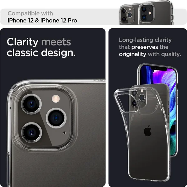Spigen Liquid Crystal kryt iPhone 12 / 12 Pro čirý - Pouzdra - Obrázek F4B3200401