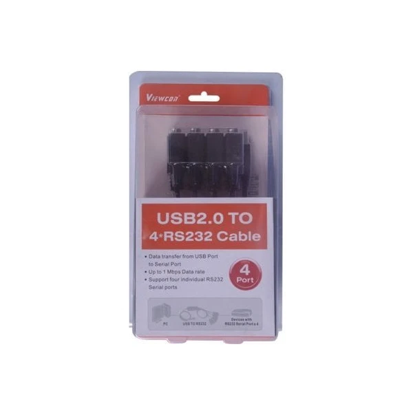 PremiumCord USB-A /4x COM (DE-9) redukce černá - Kabely a redukce - Obrázek F5SU000501