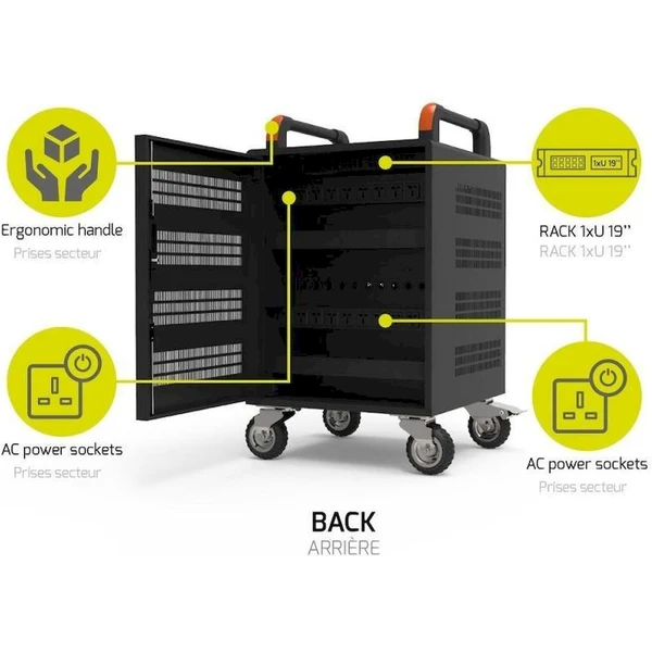 Port Connect 20 notebooků + rack U19" nabíjecí úložiště černý - Nabíječky - Obrázek F5T9000K01