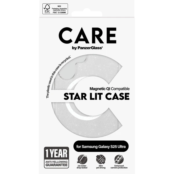 PanzerGlass® CARE kryt Samsung Galaxy S25 Ultra Star Lit třpytivý/bílý QI - Pouzdra - Obrázek F6FC000J01
