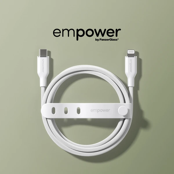 PanzerGlass USB-C/Lightning napájecí kabel 60W 1,2m bílý - Kabely a redukce - Obrázek F73J000K01