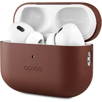 Epico kožený kryt pro Airpods Pro 2 hnědý - Pouzdra