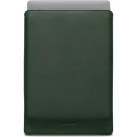 Woolnut kožené Sleeve pouzdro pro 16" MacBook Pro tmavě zelené - Pouzdra