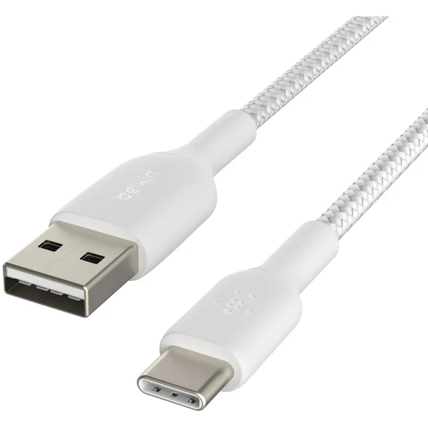 Belkin BOOST Charge Braided USB-C/USB-A napájecí kabel 2m bílý - Kabely a redukce - Obrázek F8C9400301