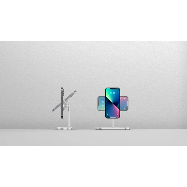 CubeNest S313 Pro 3v1 magnetická bezdrátová nabíječka stříbrná - Nabíječky - Obrázek F9MH100501
