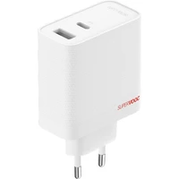 OnePlus SUPERVOOC 80W nabíječka s USB-C a USB-A, PD, GaN, PPS, QC, s kabelem bílá - Nabíječky