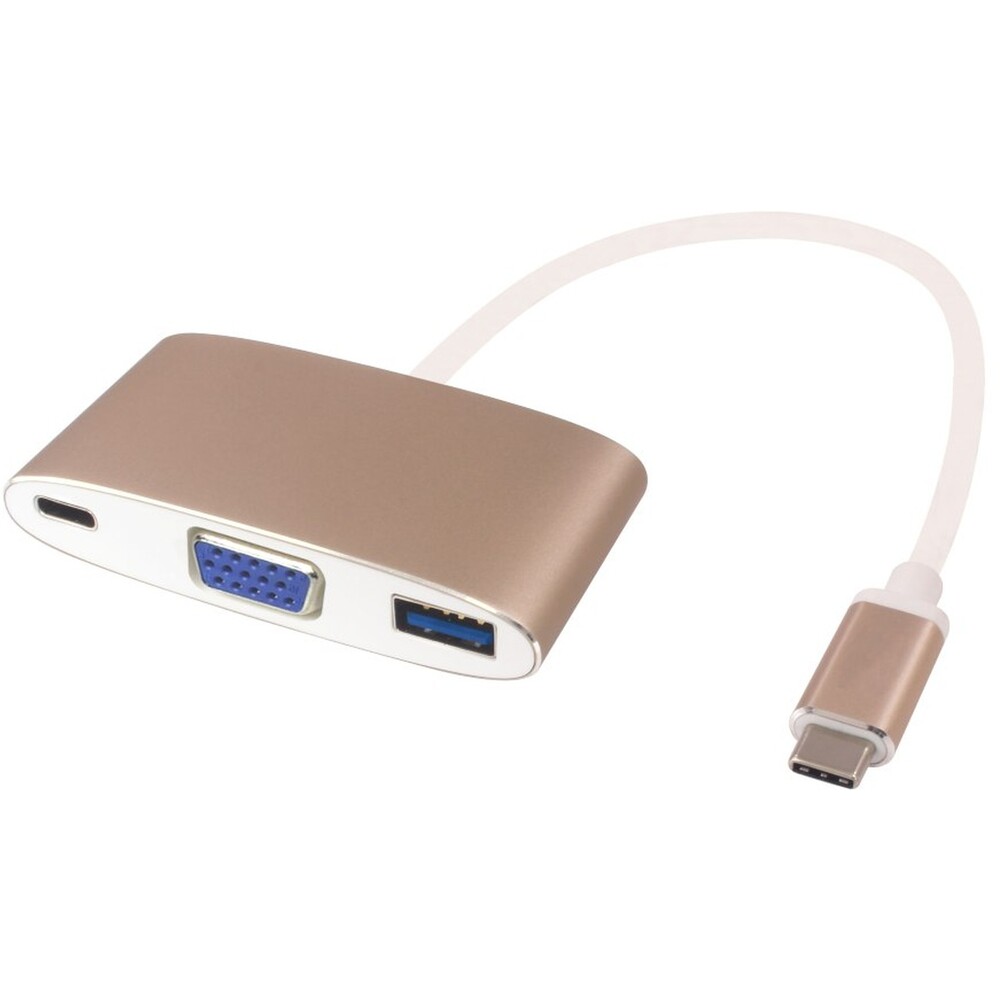 PremiumCord adaptér USB-C na VGA + USB3.0 + PD