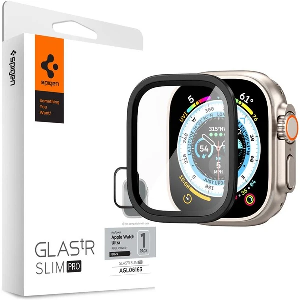 Spigen Glass tR Slim Pro 1 Pack tvrzené sklo Apple Watch Ultra 2/Ultra 49mm černé - Ochranné folie a skla - Hlavní obrázek