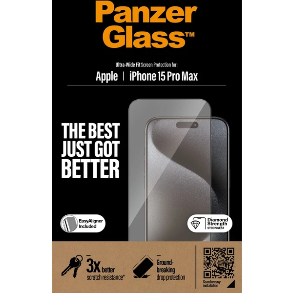 PanzerGlass Ultra-Wide Fit ochranné sklo Apple iPhone 15 Pro Max - Ochranné folie a skla - Obrázek FATS100501