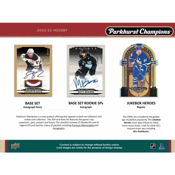 Hokejové karty Upper Deck Parkhurst Champions Hockey Hobby Box 2022-23 - Hokejové karty - Obrázek FB43000O01