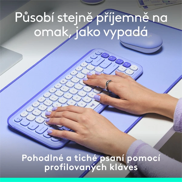 Logitech POP ICON KEYS (US) klávesnice liliová - Klávesnice - Obrázek FBU8000O01
