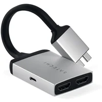 Satechi Dual HDMI Adapter stříbrný - USB huby