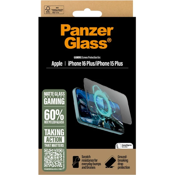 PanzerGlass® Gaming sklo pro hráče Apple iPhone 16 Plus/15 Plus - Ochranné folie a skla - Obrázek FD08000P01