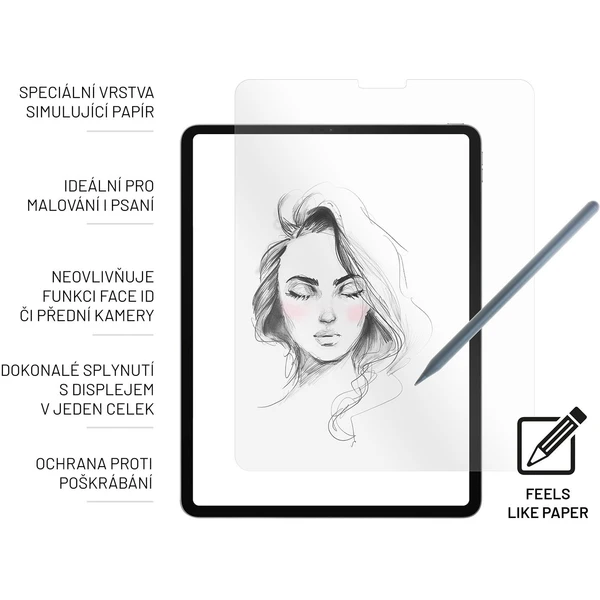 FIXED PaperGlass sklo na psaní a kreslení pro iPad Pro 12,9" (2018/2020/2021/2022) - Ochranné folie a skla - Obrázek FDK0G00101