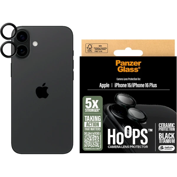 PanzerGlass® HoOps™ Ceramic Apple iPhone 16/16 Plus černý titan - Ochranné folie a skla - Obrázek FE08000P01