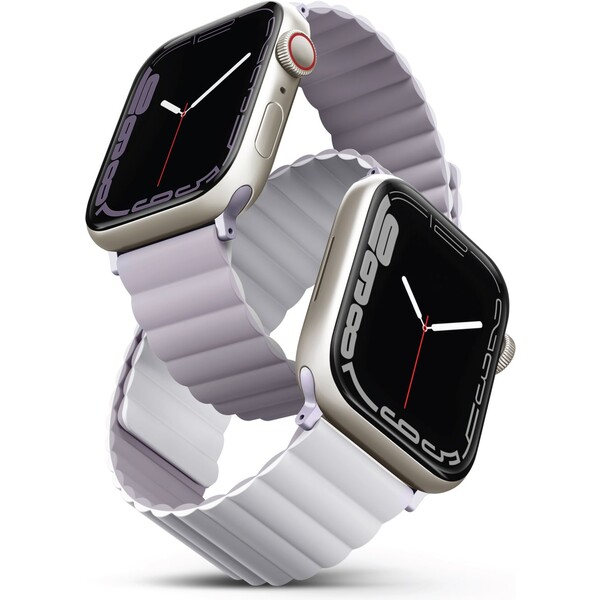 UNIQ Revix oboustranný řemínek pro Apple Watch 49/46/45/44/42mm Lilac (fialový/bílý)