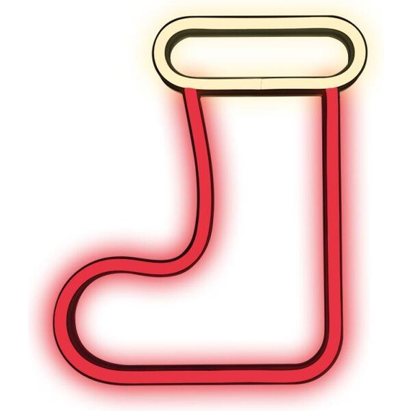 Forever Light dekorativní LED neon Vánoční ponožka červeno bílá