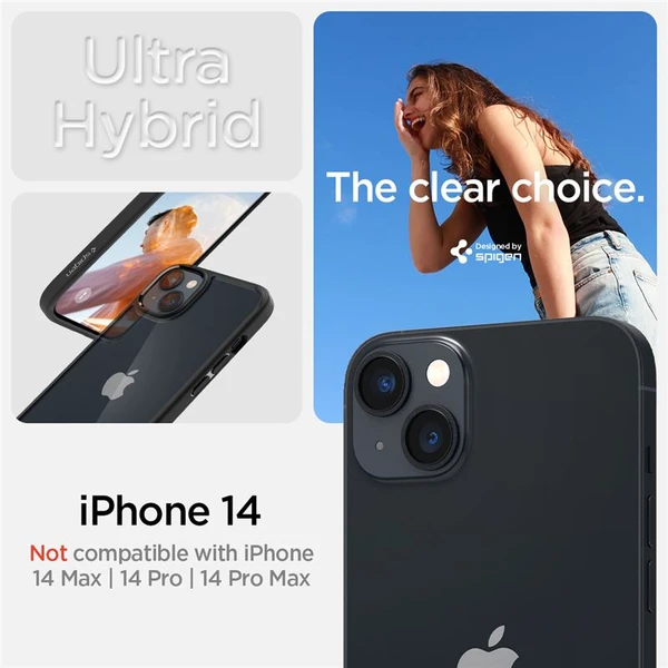 Spigen Ultra Hybrid kryt iPhone 14 černý - Pouzdra - Obrázek FF0H300401