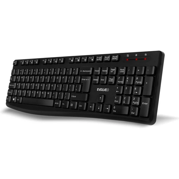 EVOLVEO K1050 bezhlučný set bezdrátové klávesnice a myši (US) černá - Klávesnicové sety - Obrázek FF6F000L01