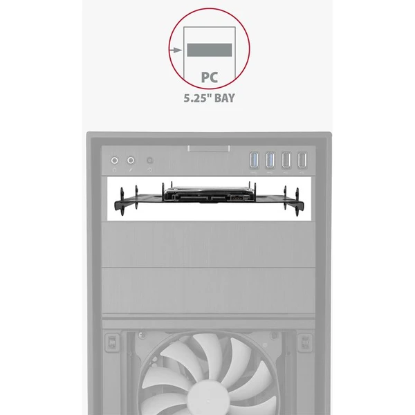 AXAGON RHD435 kovový rámeček pro 4x 2.5" nebo 2x 2.5" HDD/SSD a 1x 3.5" HDD do 5.25" pozice - Rámečky na disky - Obrázek FG7HF00101