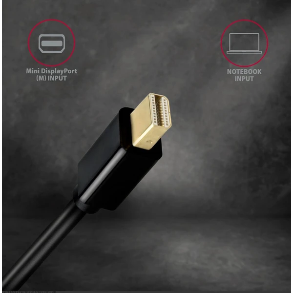 AXAGON Mini DisplayPort/HDMI 1.4 kabel 4K 1,8m černý - Kabely a redukce - Obrázek FGD0700301