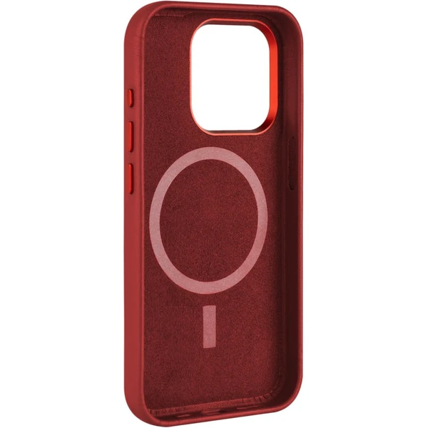 FIXED MagLeather kožený kryt s MagSafe Apple iPhone 15 Pro červený - Pouzdra - Obrázek FGZR100501