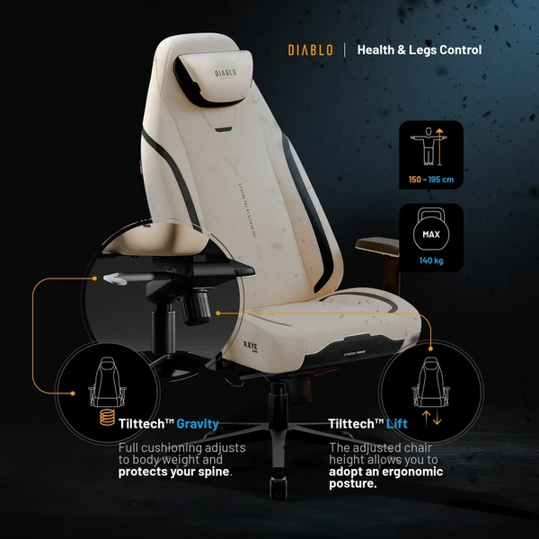 Diablo X.Eye Prime Normal Size herní židle béžová - Židle - Obrázek FHCG000K01
