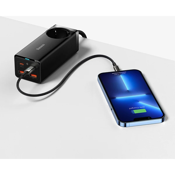 Baseus GaN3 Pro rychlonabíječka 2x USB-C, 2x USB + AC 100W s kabelem USB-C/USB-C černá - Nabíječky - Obrázek FHGE000L01