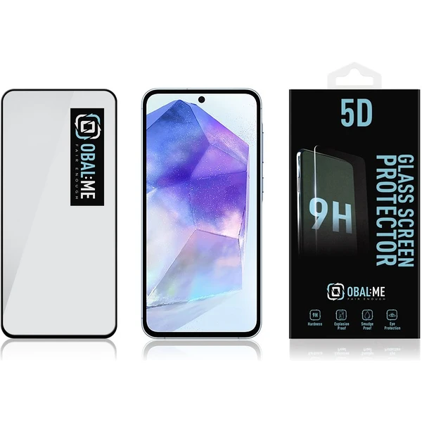 OBAL:ME 5D Tvrzené Sklo pro Samsung Galaxy A55 5G černé - Ochranné folie a skla - Obrázek FJX3000P01