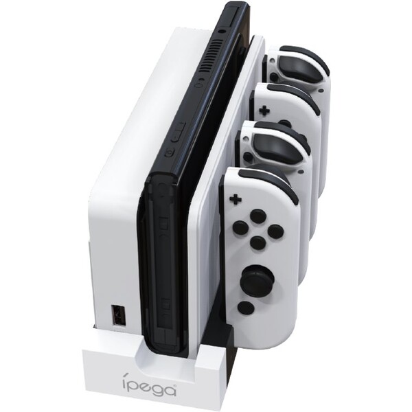 iPega 9186 nabíjecí stanice pro Nintendo Switch a Joy-con bílá/černá