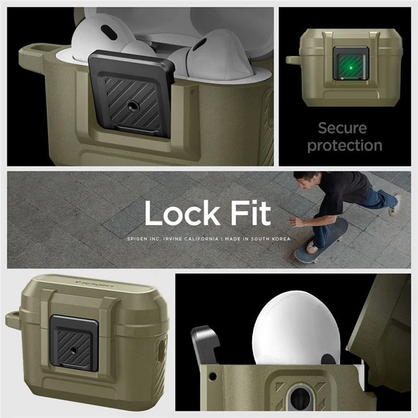 Spigen Lock Fit odolné pouzdro Apple AirPods Pro 2 gen. vintage khaki - Pouzdra - Obrázek FKK0000N01