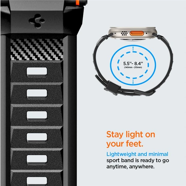 Spigen Rugged Ultra Band řemínek Apple Watch 49/46/45/44/42mm matně černý - Řemínky - Obrázek FLA1000P01
