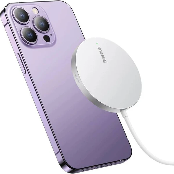 Baseus Bezdrátová nabíječka do sítě Simple Mini3 15W USB-C bílá - Nabíječky - Obrázek FMS5000N01