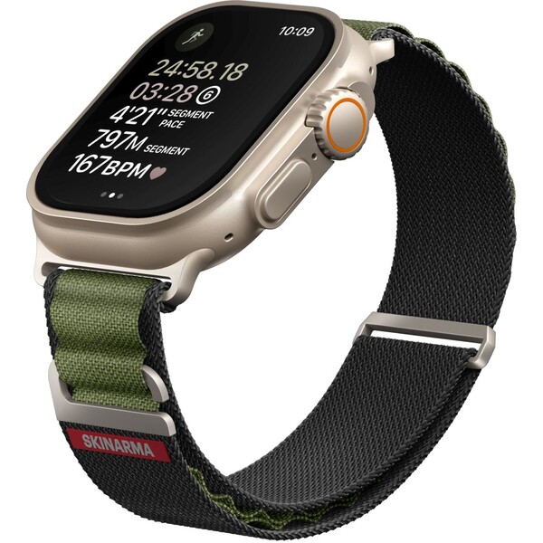 SKINARMA Kobu řemínek Apple Watch 49/45/44/42 mm olivově zelený