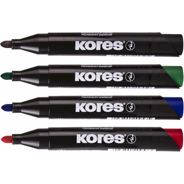 Kores K-MARKER permanentní popisovače s kulatým hrotem 4 barvy - Popisovače - Obrázek FS7H000K01