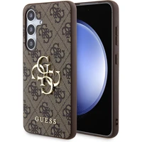 Guess PU 4G Metal Logo Zadní kryt Samsung Galaxy S24+ hnědý - Pouzdra
