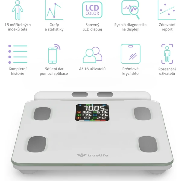 TrueLife FitScale W8 chytrá váha bílá - Chytré váhy - Obrázek FVUL000K01
