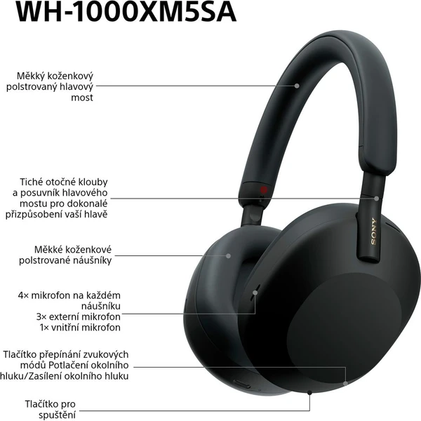 Sony WH-1000XM5 bezdrátová sluchátka (Soft Case) černá (Další) - Sluchátka - Obrázek FVWG000K01
