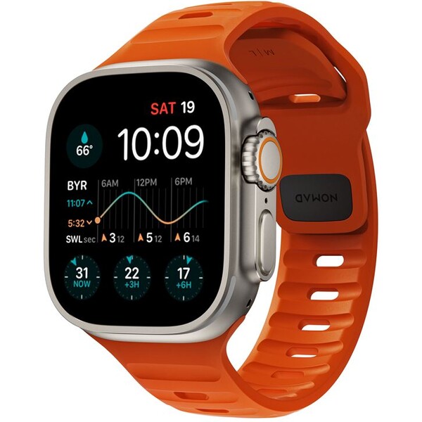 Řemínek pro Apple Watch 42/44/45/49 mm Nomad Sport Strap - oranžový