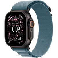 Apple Watch 49/46/45/44mm světle modrý Alpský tah malý černý titan - Řemínky