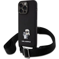 Karl Lagerfeld Saffiano Crossbody Metal Karl and Choupette kryt iPhone 15 Pro Max černý - Pouzdra