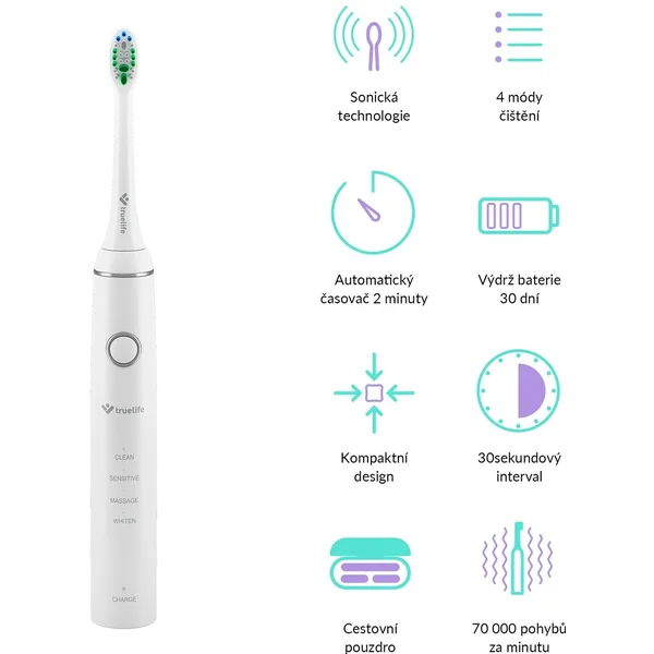 TrueLife SonicBrush Compact bílý - Zubní kartáčky - Obrázek G02Y000501