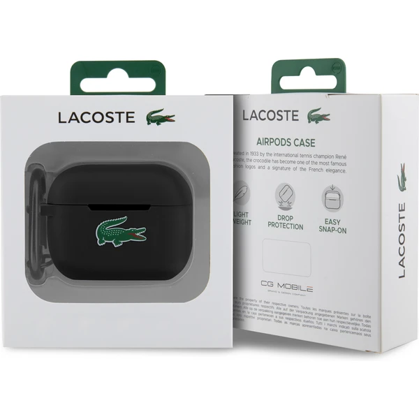 Lacoste Liquid Silicone Croc Logo pouzdro AirPods Pro černé - Pouzdra - Obrázek G0CR100501
