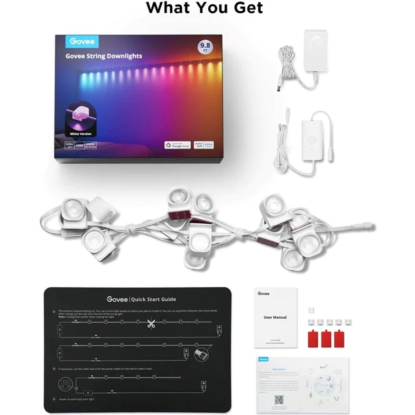 Govee RGBIC LED String Downlights stropní osvětlení, 5m - Chytrá osvětlení - Obrázek G0H4000J01