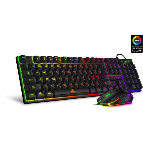 CONNECT IT BATTLE herní combo drátová klávesnice + myš, CZ + SK layout bílá CKM-3200-CS Černá