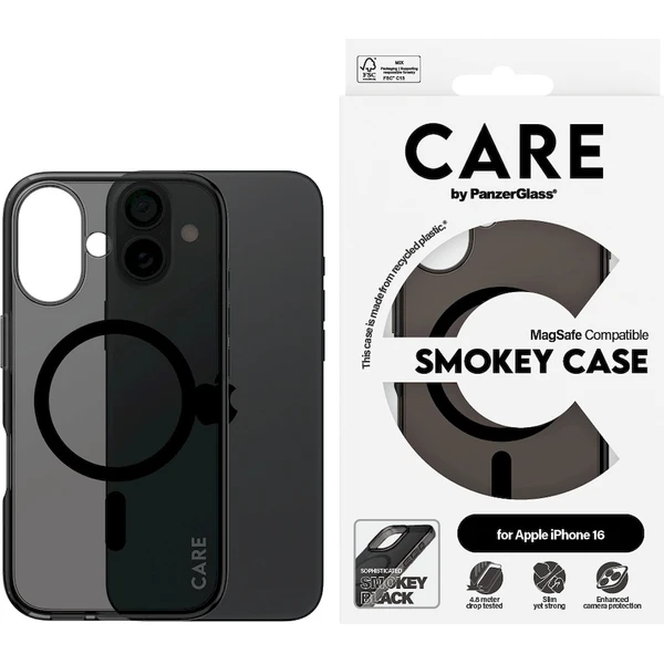 PanzerGlass® CARE kryt Apple iPhone 16 MagSafe Smokey kouřový/černý - Pouzdra - Obrázek G108000P01