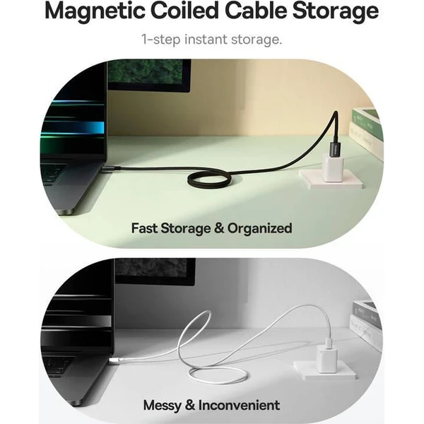 Baseus Tungsten Gold USB-A/USB-C magnetický napájecí kabel 100W 1m černý - Kabely a redukce - Obrázek G12R000K01