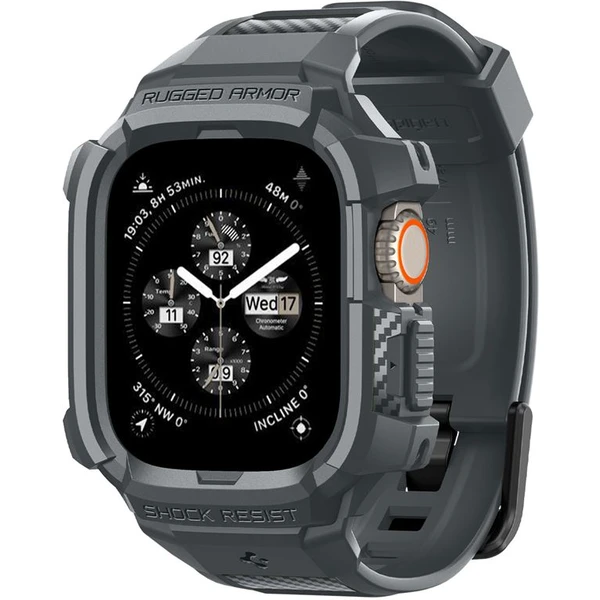 Spigen Rugged Armor Pro řemínek s pouzdrem Apple Watch Ultra 3/2/1 (49mm) šedý - Řemínky - Obrázek G1A1000P01