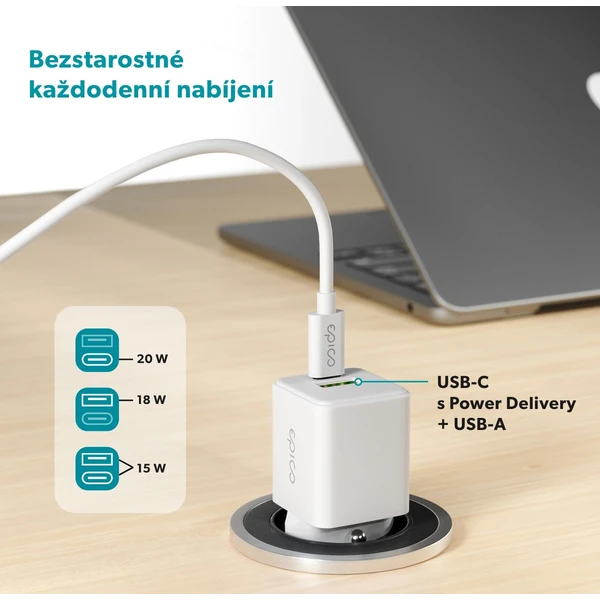 Epico UltraBoost GaN 20W síťový adaptér EA20 bílý - Nabíječky - Obrázek G1LL000K01